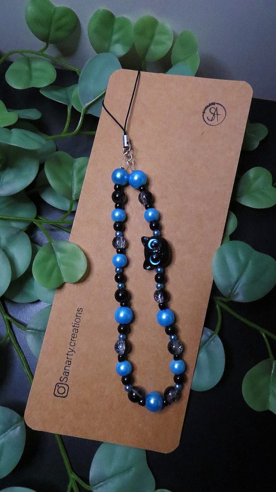 Phone cord black cat